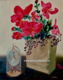 Exotic poppies in Gramie's Vase (size: 16 x 20)