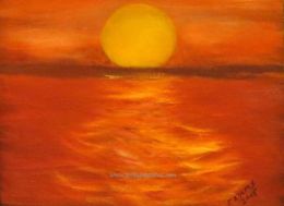 Sunset on the water (size: 11 x 14)